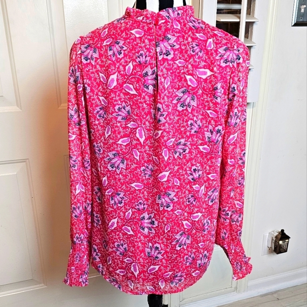 Joie Floral Pink Long Sleeve Blouse XS